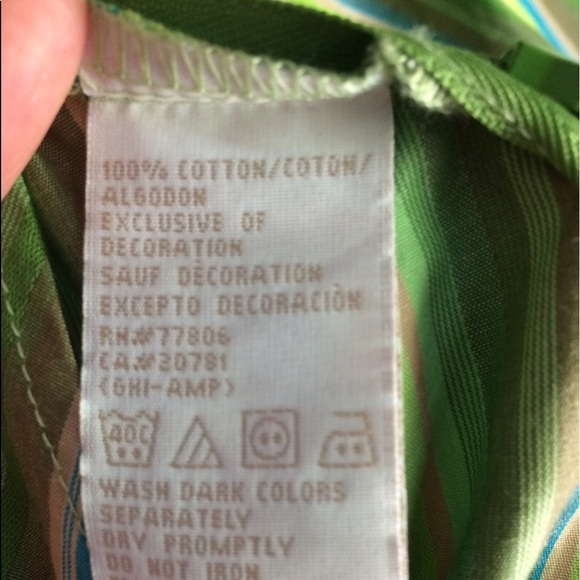 Vintage Tommy Hilfiger Green Blue & Gray Striped Spaghetti Strap Cami - Picture 5 of 8